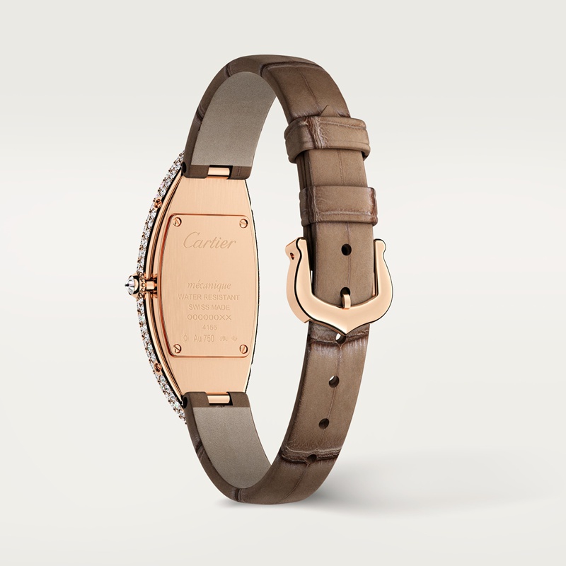 Cartier Baignoire Allongée horloge Top Wesselton (F-G) Kroon Roségoud 47.0 mm x 20.7 mm CRWJBA0006 - Afbeelding 4