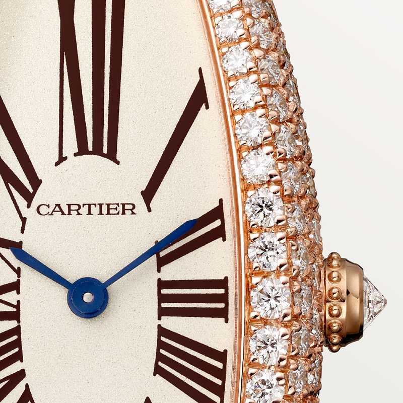 Cartier Baignoire Allongée horloge Top Wesselton (F-G) Kroon Roségoud 47.0 mm x 20.7 mm CRWJBA0006 - Afbeelding 6