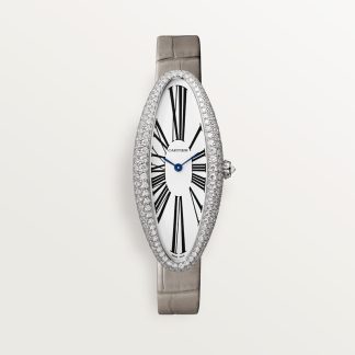 Cartier Baignoire Allongée horloge Top Wesselton (F-G) Kroon Wit goud 47.0 mm x 20.7 mm CRWJBA0007