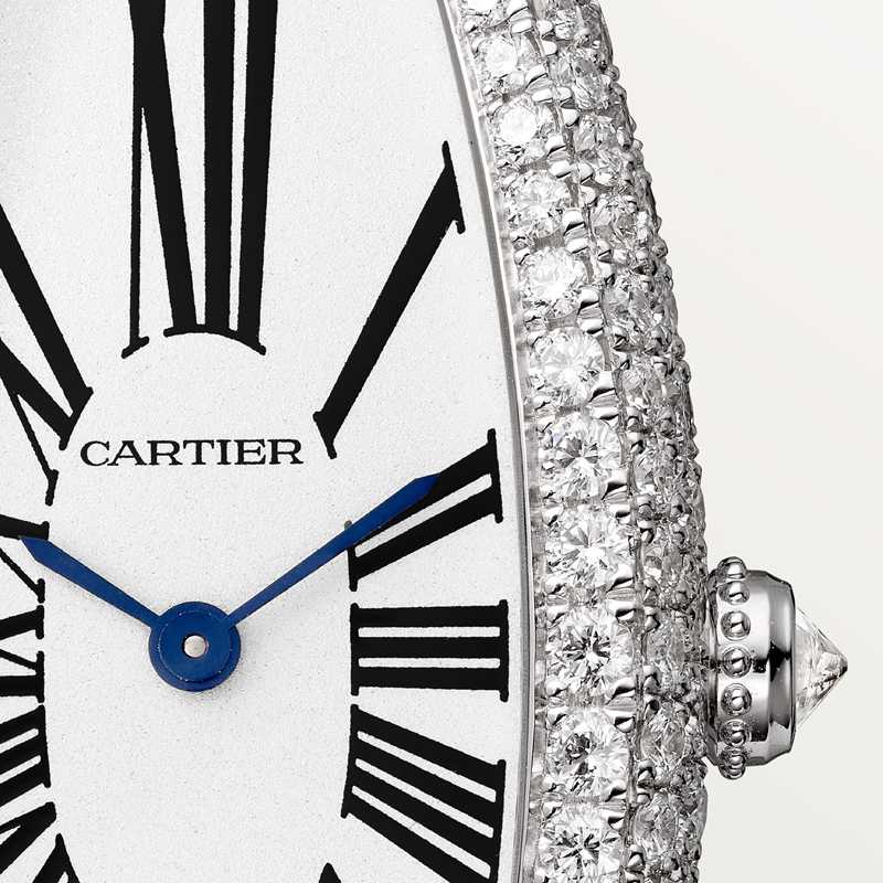 Cartier Baignoire Allongée horloge Top Wesselton (F-G) Kroon Wit goud 47.0 mm x 20.7 mm CRWJBA0007 - Afbeelding 6