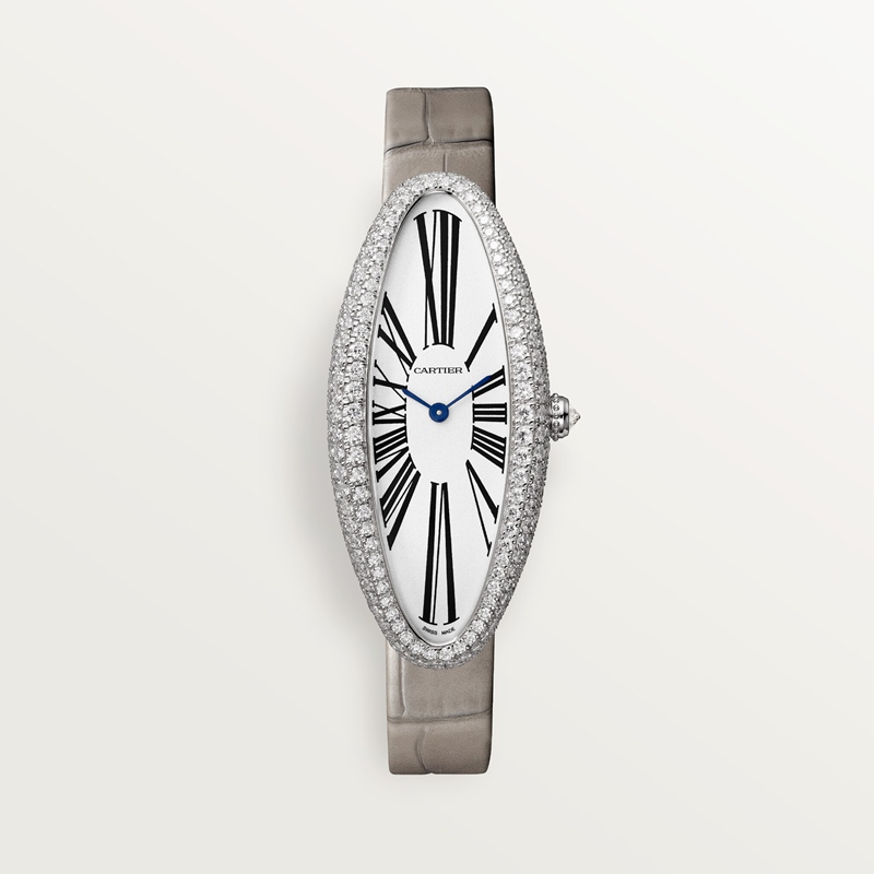 Cartier Baignoire Allongée horloge Top Wesselton (F-G) Kroon Wit goud 47.0 mm x 20.7 mm CRWJBA0007