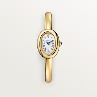 Cartier Baignoire horloge (Maat 16) Blauw Kroon Geel goud 24.6 mm x 18.7 mm CRWGBA0045