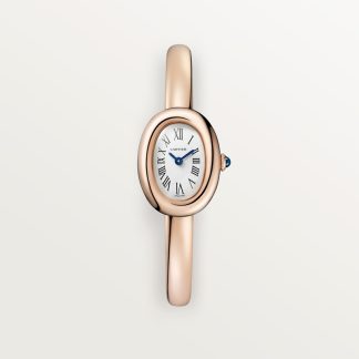 Cartier Baignoire horloge (Maat 17) Blauw Kroon Roségoud 24.6 mm x 18.7 mm CRWGBA0051