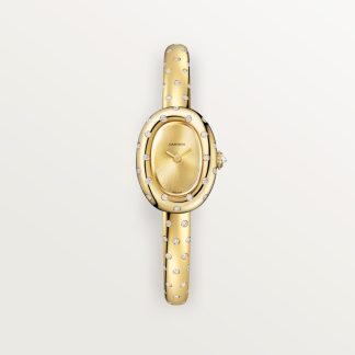 Cartier Baignoire horloge Top Wesselton (F-G) Kroon Geel goud 24.6 mm x 18.7 mm CRWJBA0063