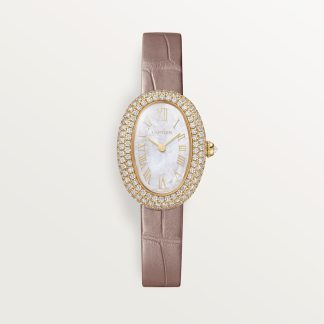 Cartier Baignoire horloge Top Wesselton (F-G) Kroon Geel goud 31.4 mm x 23.1 mm CRWJBA0048
