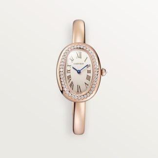 Cartier Baignoire horloge Top Wesselton (F-G) Kroon Roségoud 31.4 mm x 23.1 mm CRWJBA0041