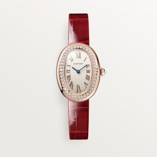 Cartier Baignoire horloge Top Wesselton (F-G) Kroon Roségoud 31.4 mm x 23.1 mm CRWJBA0053