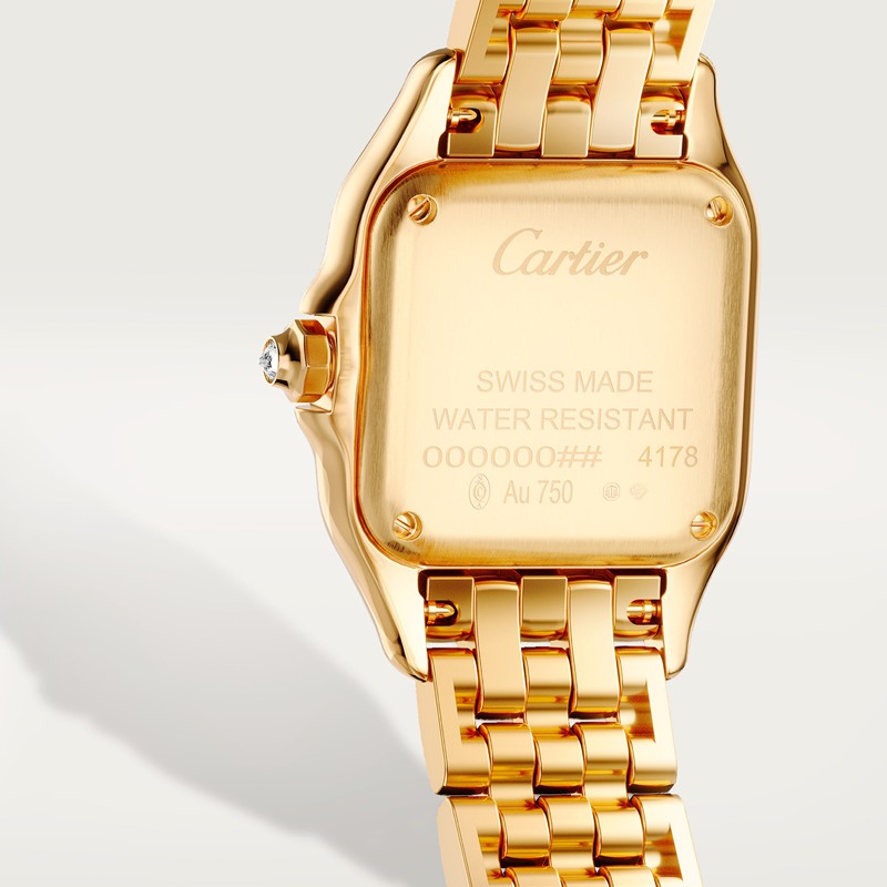 Cartier Panthère de Cartier horloge, klein model Top Wesselton (F-G) Kroon Geel goud 30.3 mm x 22.0 mm CRWJPN0057 - Afbeelding 2