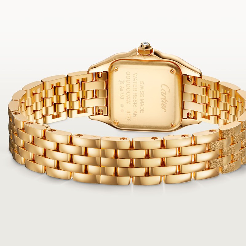 Cartier Panthère de Cartier horloge, klein model Top Wesselton (F-G) Kroon Geel goud 30.3 mm x 22.0 mm CRWJPN0057 - Afbeelding 3