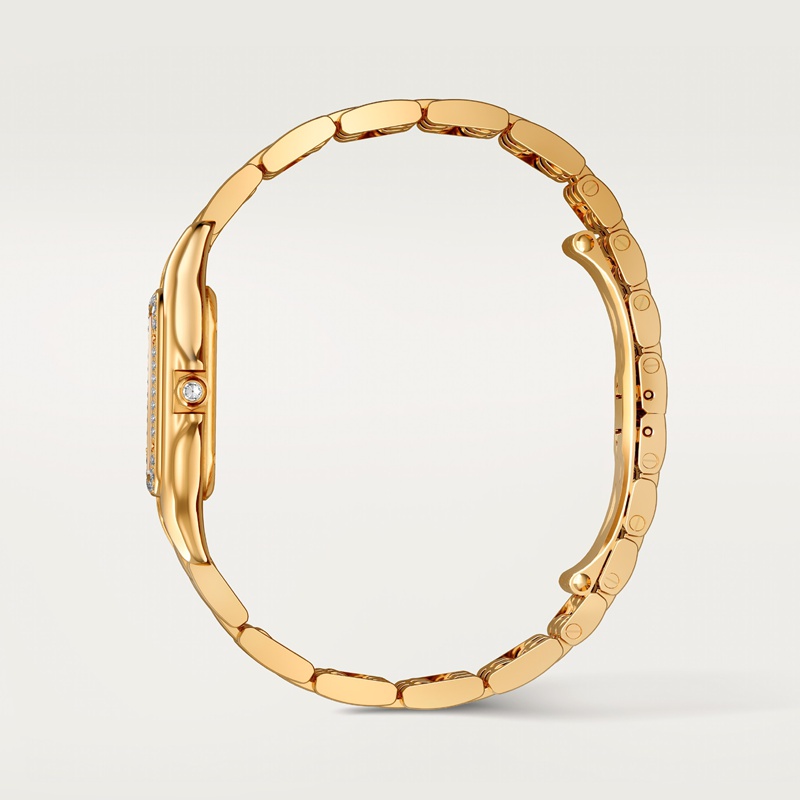 Cartier Panthère de Cartier horloge, klein model Top Wesselton (F-G) Kroon Geel goud 30.3 mm x 22.0 mm CRWJPN0057 - Afbeelding 4