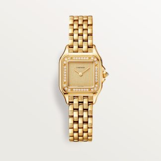Cartier Panthère de Cartier horloge, klein model Top Wesselton (F-G) Kroon Geel goud 30.3 mm x 22.0 mm CRWJPN0057