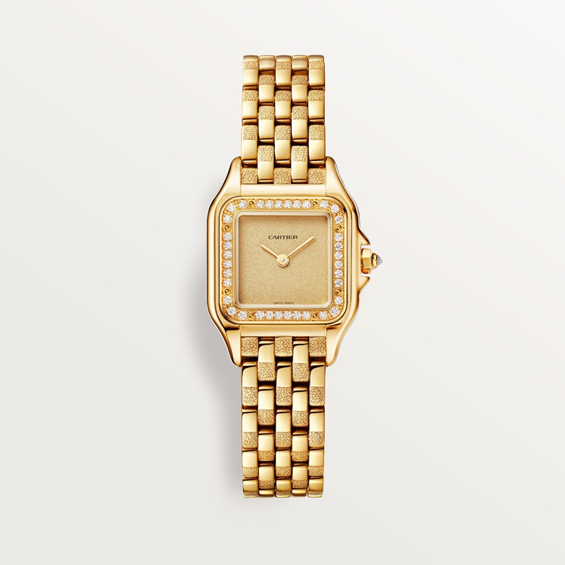 Cartier Panthère de Cartier horloge, klein model Top Wesselton (F-G) Kroon Geel goud 30.3 mm x 22.0 mm CRWJPN0057