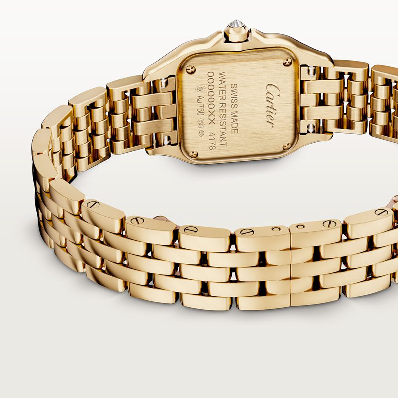 Cartier Panthère de Cartier horloge, klein model Top Wesselton (F-G) Kroon Geel goud 30.3 mm x 22.0 mm CRWJPN0067 - Afbeelding 3