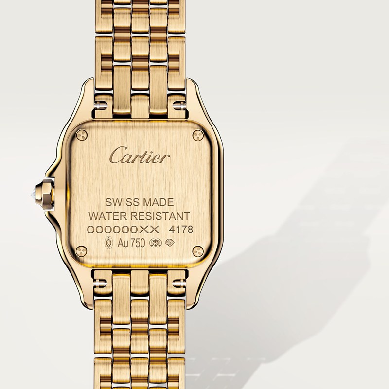 Cartier Panthère de Cartier horloge, klein model Top Wesselton (F-G) Kroon Geel goud 30.3 mm x 22.0 mm CRWJPN0067 - Afbeelding 4