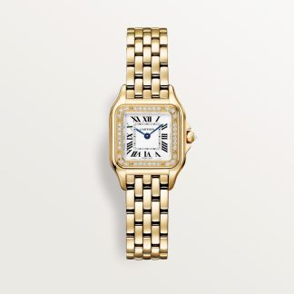 Cartier Panthère de Cartier horloge, klein model Top Wesselton (F-G) Kroon Geel goud 30.3 mm x 22.0 mm CRWJPN0067