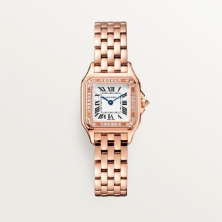 Cartier Panthère de Cartier horloge, klein model Top Wesselton (F-G) Kroon Roségoud 30.3 mm x 22.0 mm CRWJPN0049