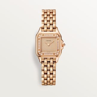 Cartier Panthère de Cartier horloge, klein model Top Wesselton (F-G) Kroon Roségoud 30.3 mm x 22.0 mm CRWJPN0058