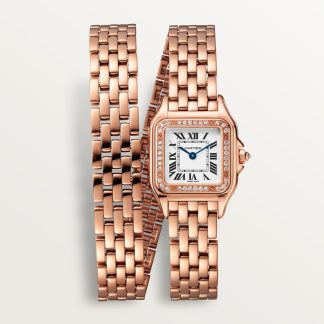 Cartier Panthère de Cartier horloge, klein model Top Wesselton (F-G) Kroon Roségoud 30.3 mm x 22.0 mm CRWJPN0069