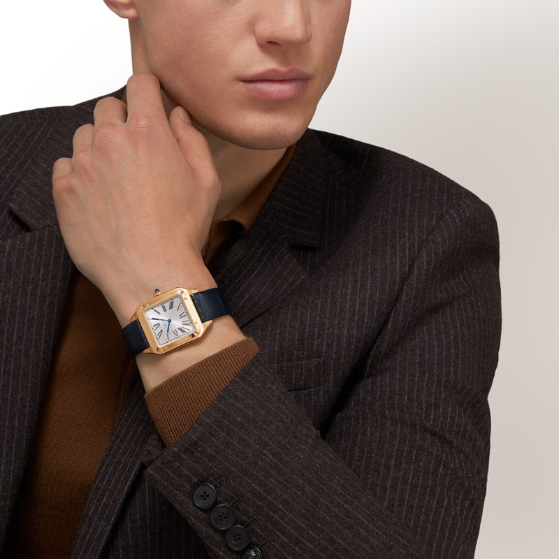 Cartier Santos-Dumont horloge Blauw Kroon Geel goud 46.6 mm x 33.9 mm CRWGSA0108 - Afbeelding 2