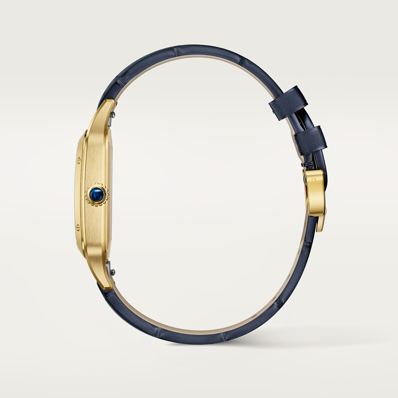 Cartier Santos-Dumont horloge Blauw Kroon Geel goud 46.6 mm x 33.9 mm CRWGSA0108 - Afbeelding 4