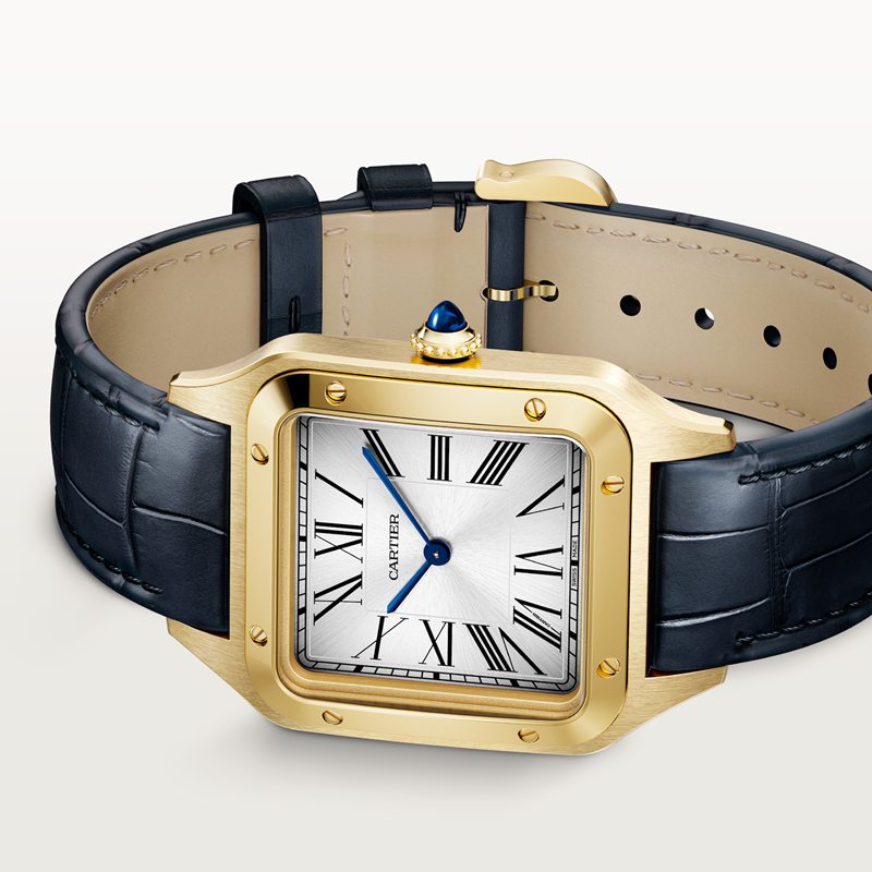 Cartier Santos-Dumont horloge Blauw Kroon Geel goud 46.6 mm x 33.9 mm CRWGSA0108 - Afbeelding 5