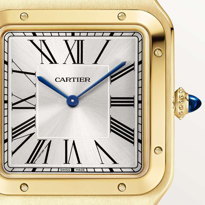Cartier Santos-Dumont horloge Blauw Kroon Geel goud 46.6 mm x 33.9 mm CRWGSA0108 - Afbeelding 6