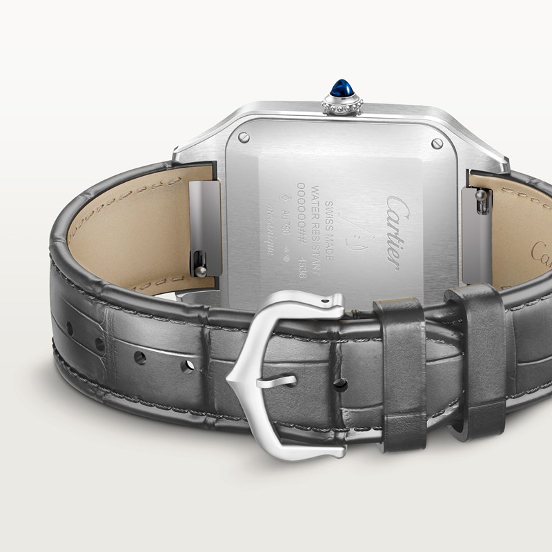 Cartier Santos-Dumont horloge Blauw Kroon Goud en staal 46.6 mm x 33.9 mm CRW2SA0034 - Afbeelding 3