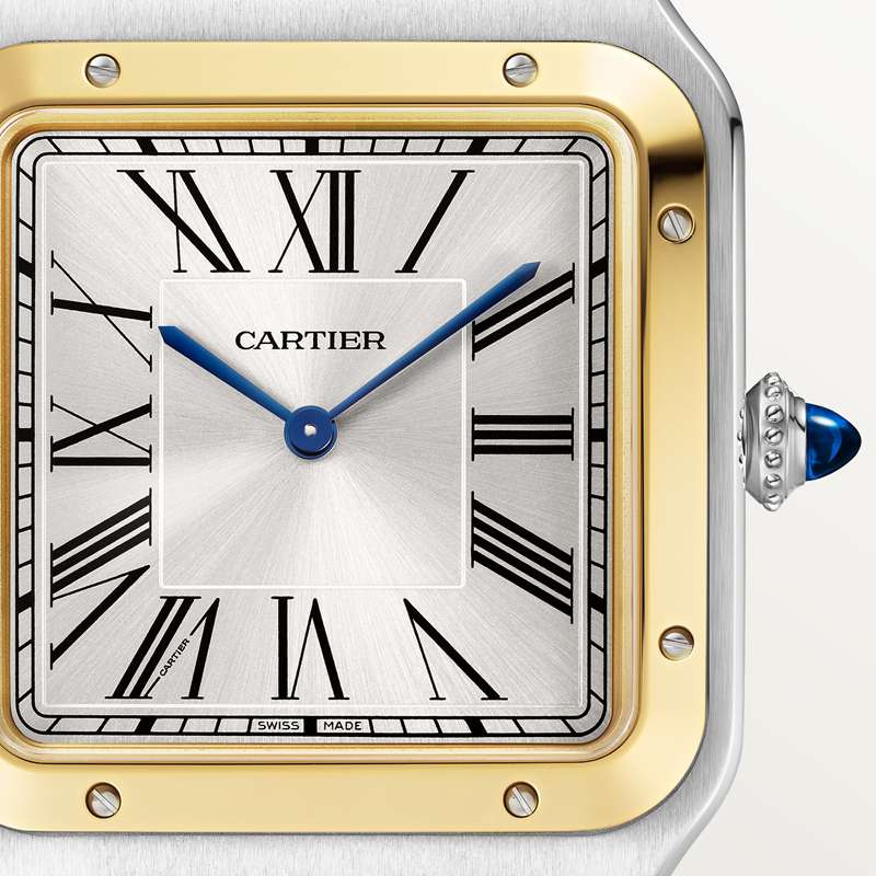 Cartier Santos-Dumont horloge Blauw Kroon Goud en staal 46.6 mm x 33.9 mm CRW2SA0034 - Afbeelding 4