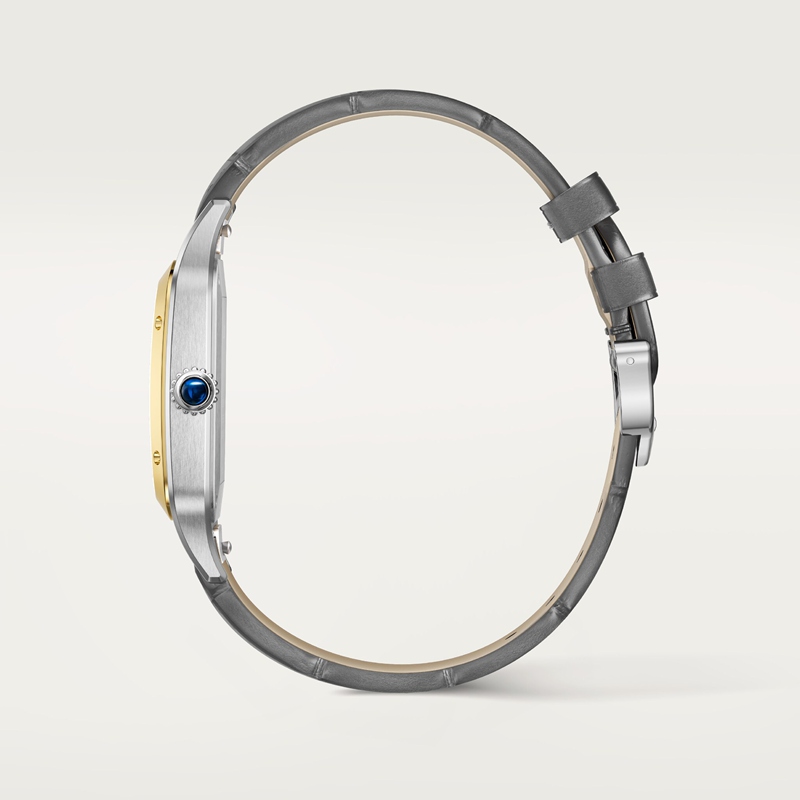 Cartier Santos-Dumont horloge Blauw Kroon Goud en staal 46.6 mm x 33.9 mm CRW2SA0034 - Afbeelding 5