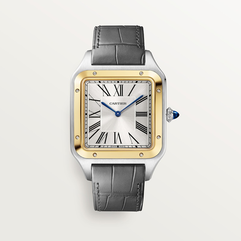 Cartier Santos-Dumont horloge Blauw Kroon Goud en staal 46.6 mm x 33.9 mm CRW2SA0034
