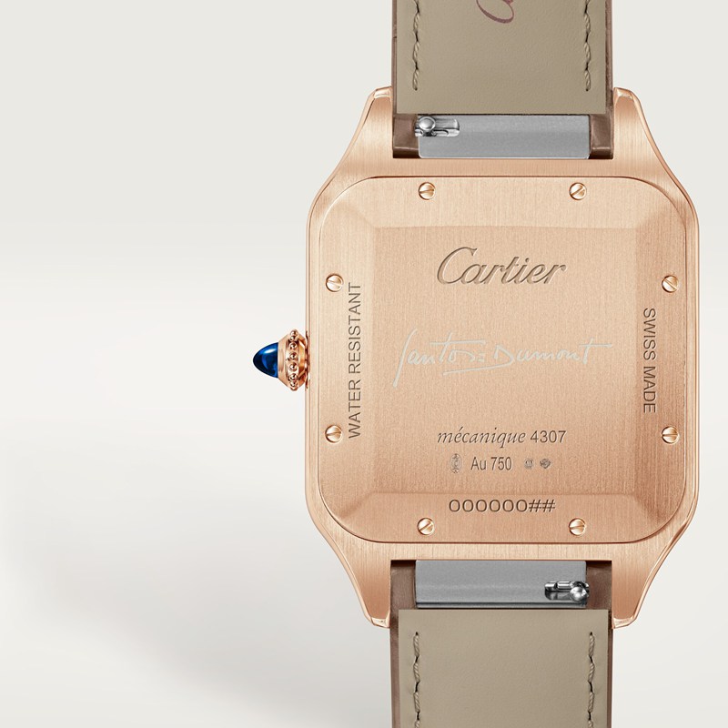 Cartier Santos-Dumont horloge Blauw Kroon Roségoud 46.6 mm x 33.9 mm CRWGSA0112 - Afbeelding 3