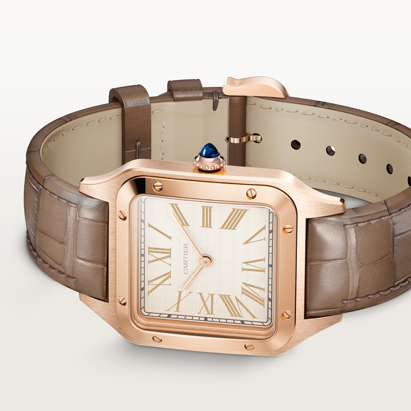 Cartier Santos-Dumont horloge Blauw Kroon Roségoud 46.6 mm x 33.9 mm CRWGSA0112 - Afbeelding 5