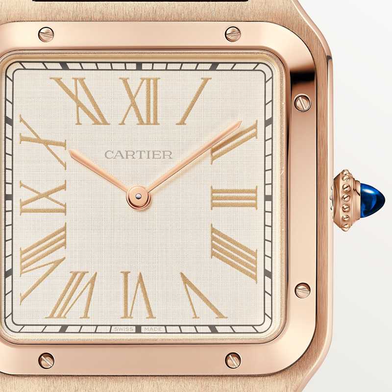 Cartier Santos-Dumont horloge Blauw Kroon Roségoud 46.6 mm x 33.9 mm CRWGSA0112 - Afbeelding 6