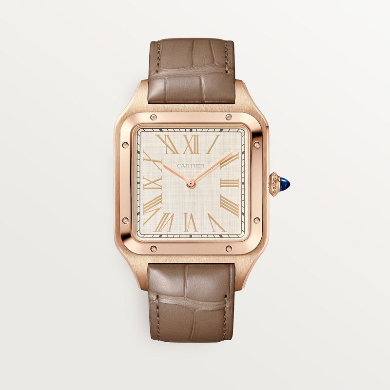 Cartier Santos-Dumont horloge Blauw Kroon Roségoud 46.6 mm x 33.9 mm CRWGSA0112
