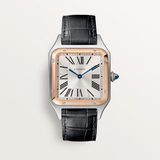 Cartier Santos-Dumont horloge Blauw Kroon Staal 43.5 mm x 31.4 mm CRW2SA0037