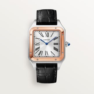 Cartier Santos-Dumont horloge Blauw Kroon Staal 46.6 mm x 33.9 mm CRW2SA0017