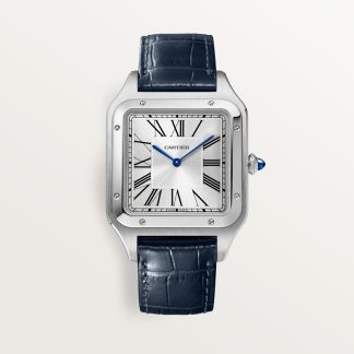Cartier Santos-Dumont horloge Blauw Kroon Staal 46.6 mm x 33.9 mm CRWSSA0032
