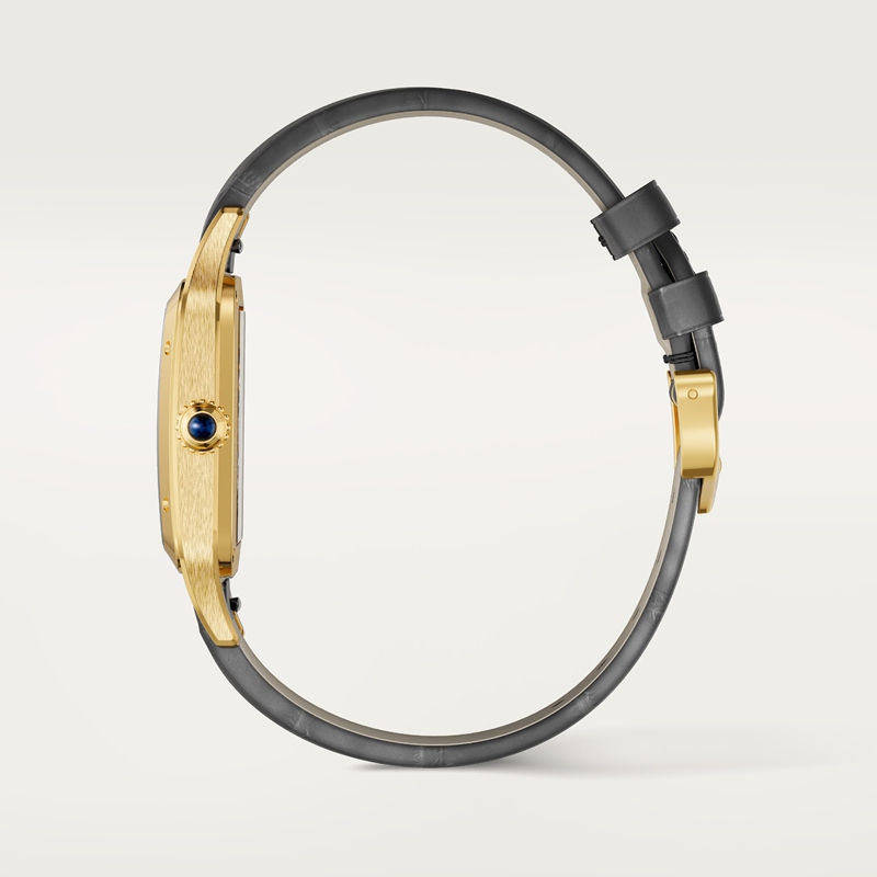 Cartier Santos-Dumont skelethorloge uitgerust met een micro-rotor Blauw Kroon Geel goud 43.5 mm x 31.4 mm CRWHSA0043 - Afbeelding 4