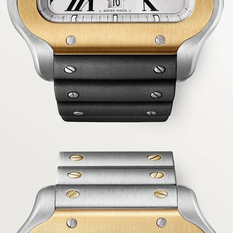Cartier Santos de Cartier chronograaf horloge Blauw Kroon Goud en staal 51.3 mm x 43.3 mm CRW2SA0008 - Afbeelding 4