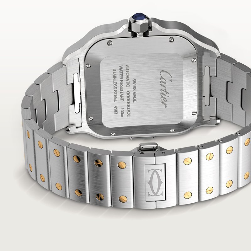 Cartier Santos de Cartier chronograaf horloge Blauw Kroon Goud en staal 51.3 mm x 43.3 mm CRW2SA0008 - Afbeelding 7