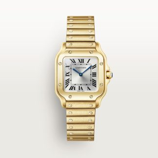 Cartier Santos de Cartier horloge Blauw Kroon Geel goud 34.5 mm x 27.0 mm CRWGSA0107