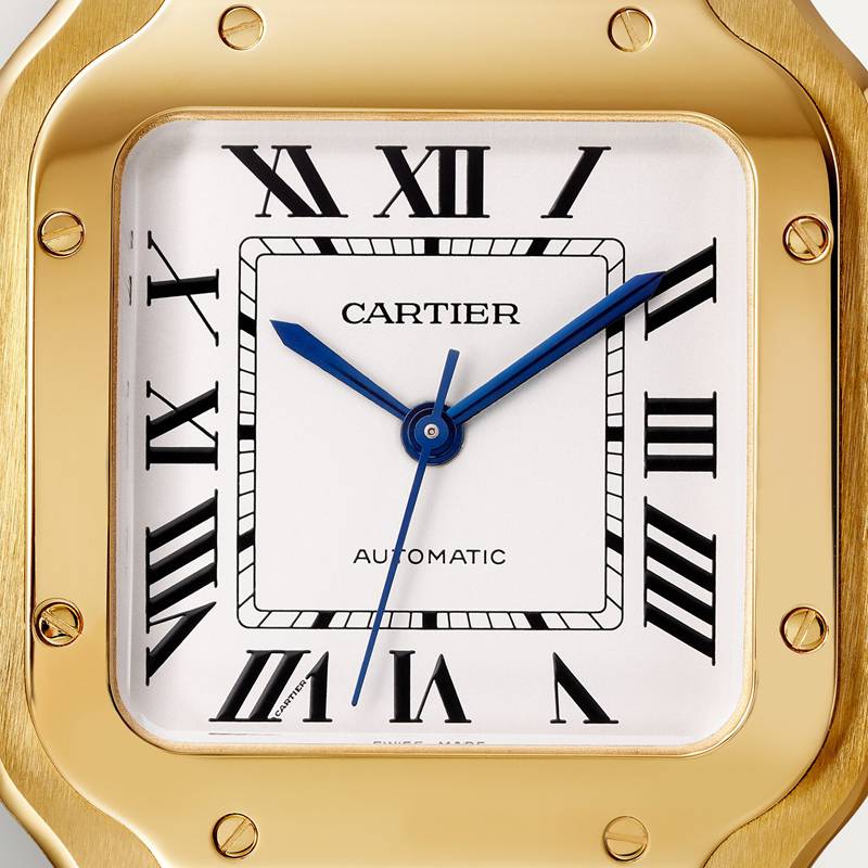 Cartier Santos de Cartier horloge Blauw Kroon Geel goud 41.9 mm x 35.1 mm CRWGSA0030 - Afbeelding 6