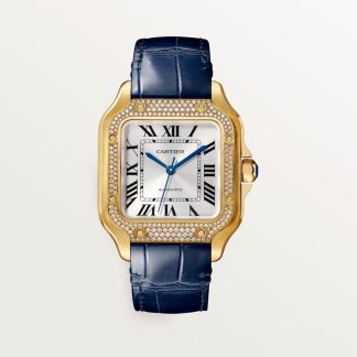 Cartier Santos de Cartier horloge Blauw Kroon Geel goud 41.9 mm x 35.1 mm CRWJSA0013