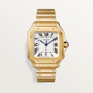 Cartier Santos de Cartier horloge Blauw Kroon Geel goud 47.5 mm x 39.8 mm CRWGSA0029