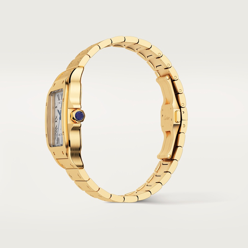 Cartier Santos de Cartier horloge Blauw Kroon Geel goud 47.5 mm x 39.8 mm CRWGSA0029 - Afbeelding 5