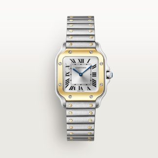 Cartier Santos de Cartier horloge Blauw Kroon Goud en staal 34.5 mm x 27.0 mm CRW2SA0033