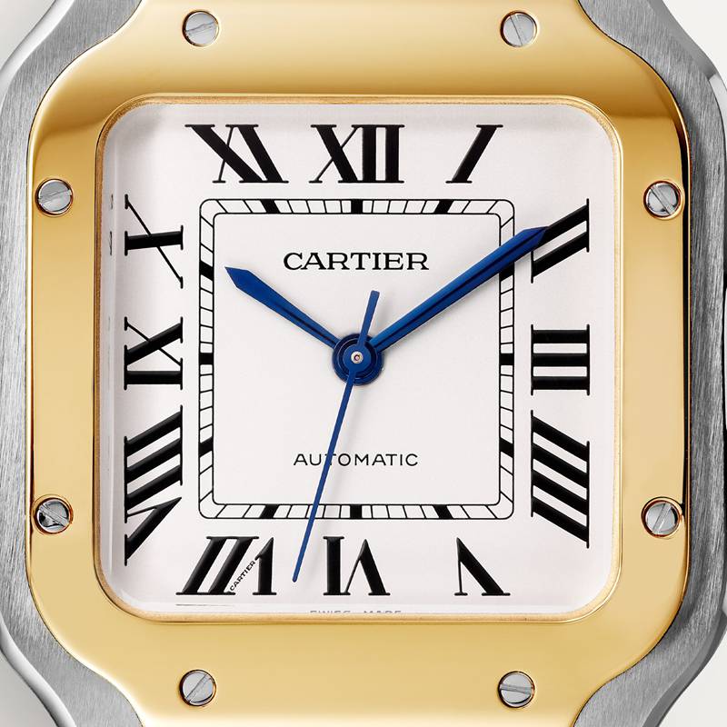 Cartier Santos de Cartier horloge Blauw Kroon Goud en staal 41.9 mm x 35.1 mm CRW2SA0016 - Afbeelding 3