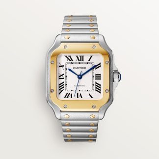 Cartier Santos de Cartier horloge Blauw Kroon Goud en staal 41.9 mm x 35.1 mm CRW2SA0016