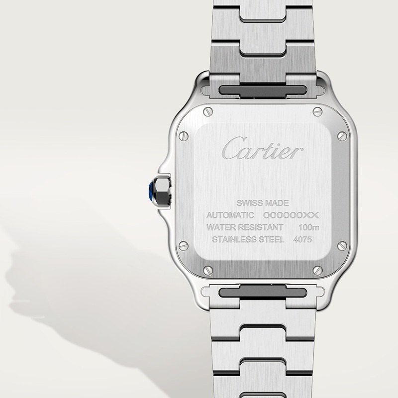 Cartier Santos de Cartier horloge Blauw Kroon Goud en staal 41.9 mm x 35.1 mm CRW2SA0016 - Afbeelding 5