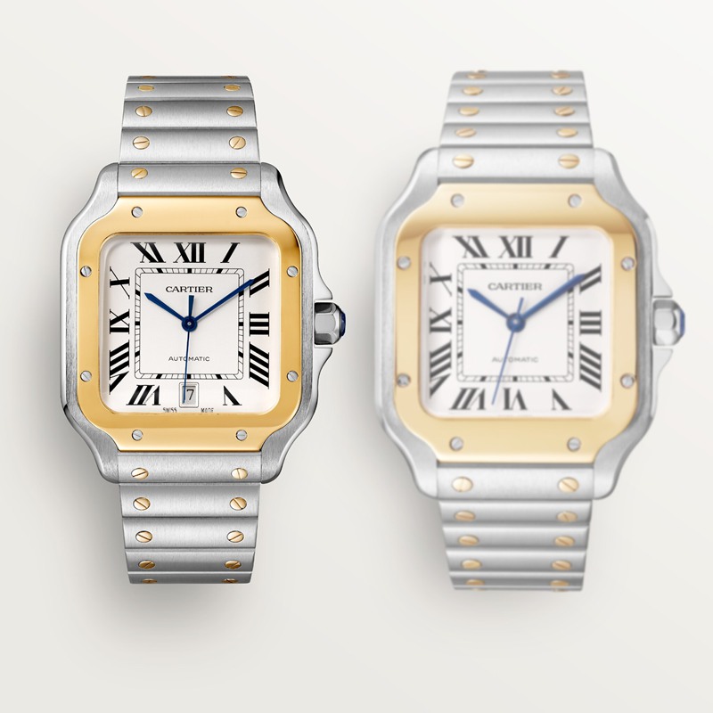 Cartier Santos de Cartier horloge Blauw Kroon Goud en staal 41.9 mm x 35.1 mm CRW2SA0016 - Afbeelding 7